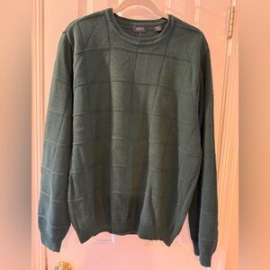 Izod Men's Forest Green Crewneck Sweater NWOT 100% Cotton